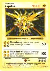 Zapdos - 16/102 - Holo Rare - SHADOWLESS